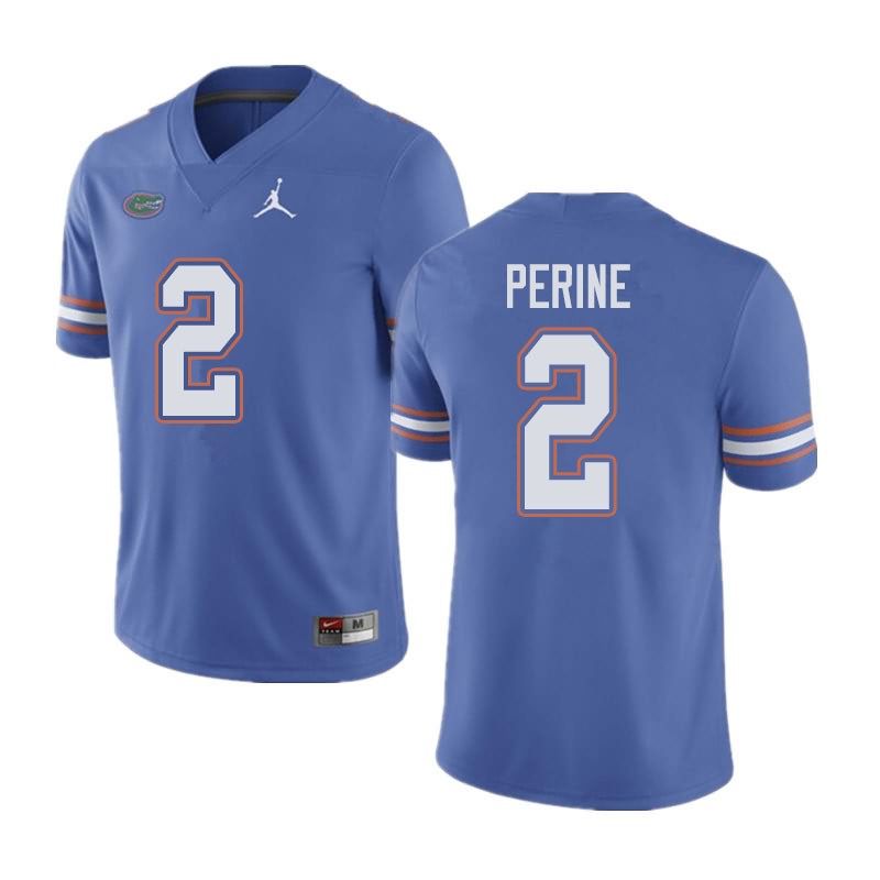 NCAA Florida Gators Lamical Perine Men's #2 Jordan Brand Blue Stitched Authentic College Football Jersey UXY1864HM